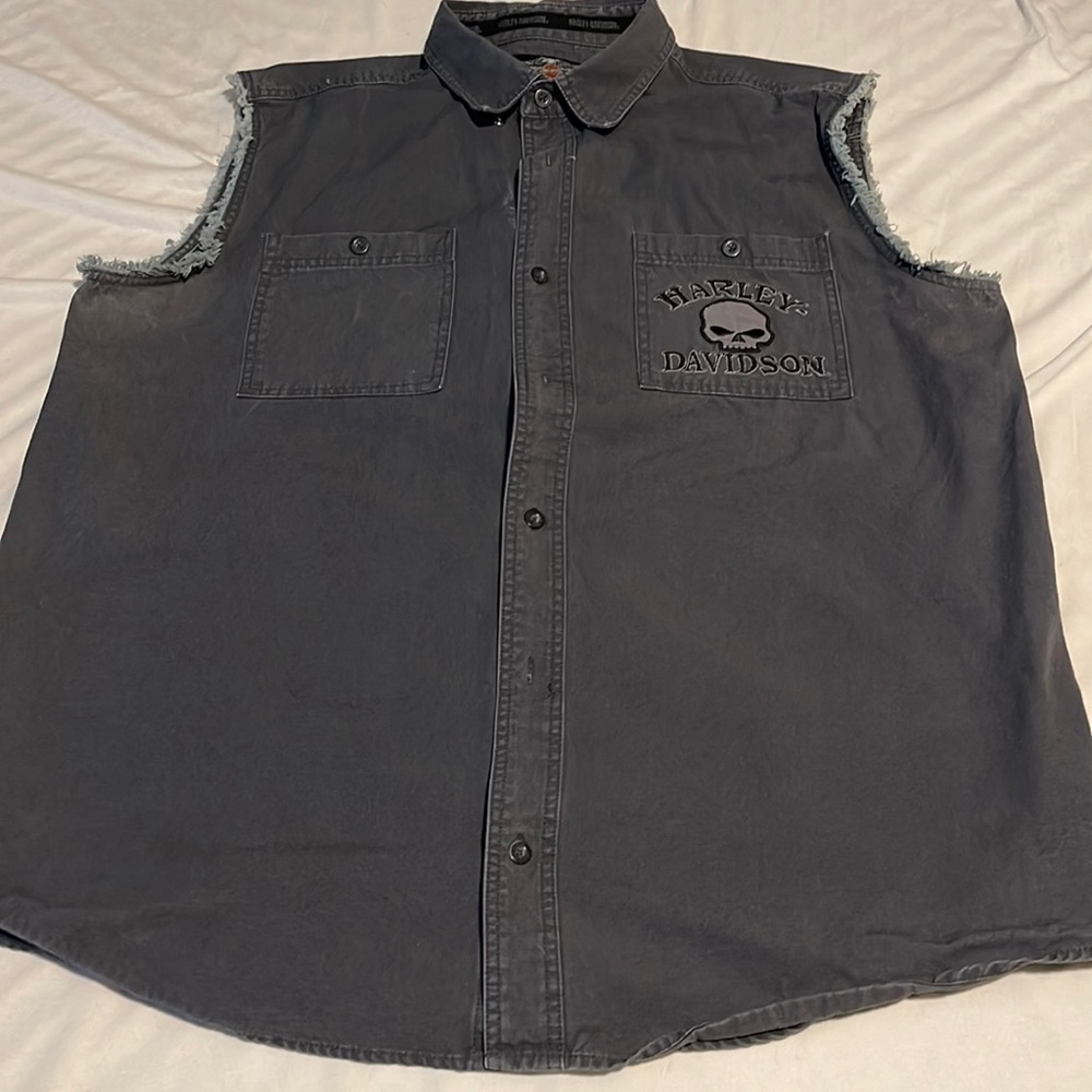 Harley Davidson button down sleeveless dress shirt